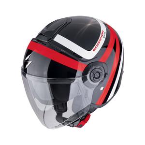 Otevřená helma na motorku Scorpion EXO-CITY II RIVA černo-červená