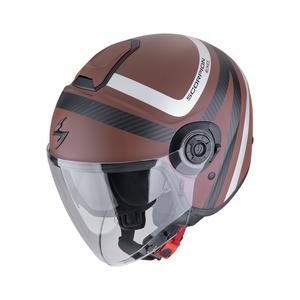 Otevřená helma na motorku Scorpion EXO-CITY II RIVA matná hnědo-stříbrná