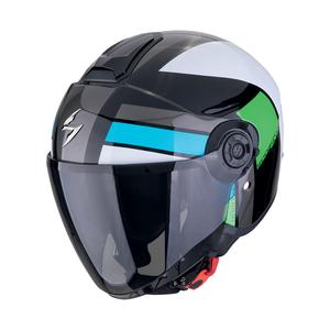 Otevřená helma na motorku Scorpion EXO-CITY II BLUR černo-bílo-zelená