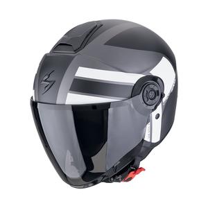 Otevřená helma na motorku Scorpion EXO-CITY II BLUR matná stříbrno-černo-bílá