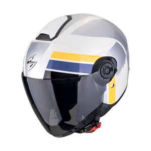 Otevřená helma na motorku Scorpion EXO-CITY II BLUR bílo-stříbrno-žlutá
