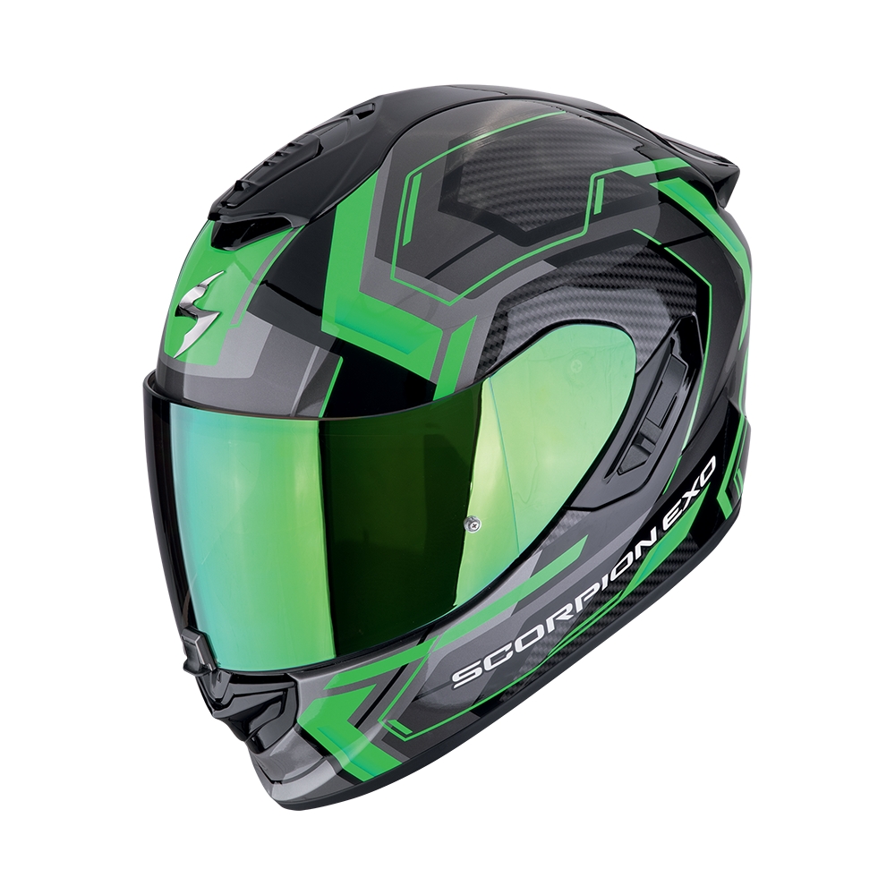 Integrální helma na motorku Scorpion EXO-1400 EVO II AIR LINART černo-zelená Velikost: L