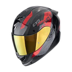 Integrální helma na motorku Scorpion EXO-1400 EVO II CARBON AIR PLATTED  černo-červená