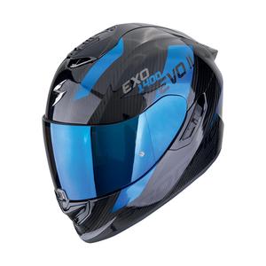 Integrální helma na motorku Scorpion EXO-1400 EVO II CARBON AIR PLATTED černo-modrá