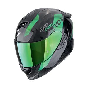 Integrální helma na motorku Scorpion EXO-1400 EVO II CARBON AIR PLATTED černo-zelená