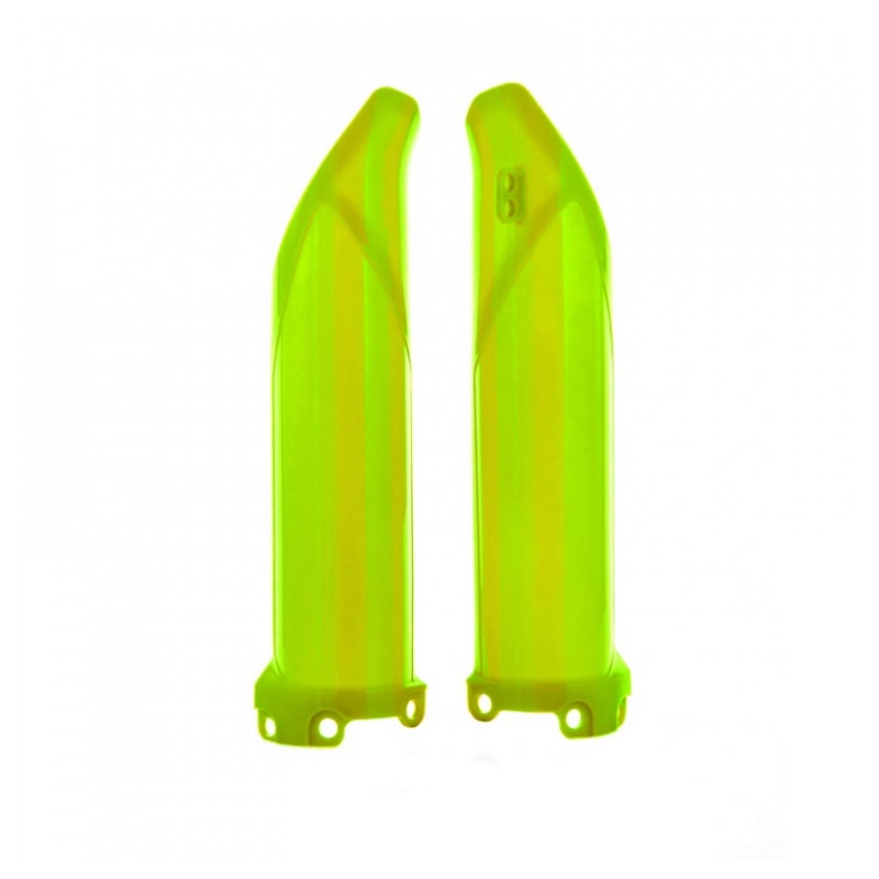 Ochranné kryty vidlice POLISPORT fluorescentní žlutá pro KAWASAKI KX 250 (F) 4T 2009-2026, KAWASAKI KX 450 (F) 2009-2026