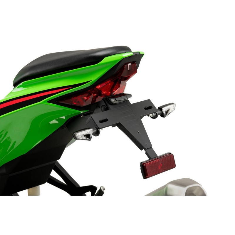 Nastavitelný držák SPZ PUIG černý pro KAWASAKI ZX-4R Ninja 2024, KAWASAKI ZX-4RR Ninja 2024