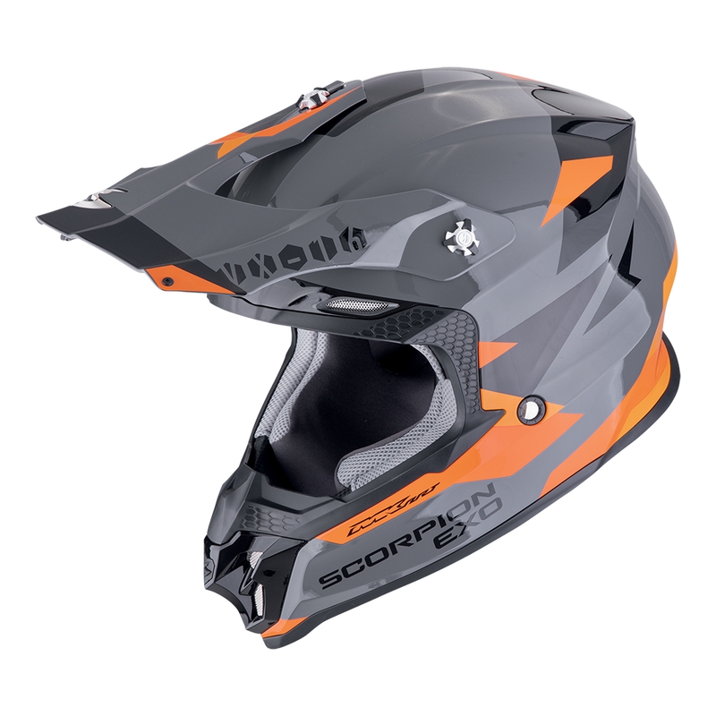 Motokrosová helma Scorpion VX-16 EVO AIR ROD šedo-oranžová