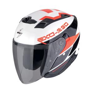 Otevřená helma na motorku SCORPION EXO-230 BAND bílo-černo-červená