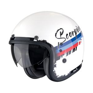 Otevřená helma na motorku Scorpion Belfast Evo ADONIS bílo-červeno-modrá