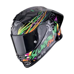 Integrální helma na motorku Scorpion EXO-R1 EVO II AIR SAVAGE černo-zeleno-oranžová
