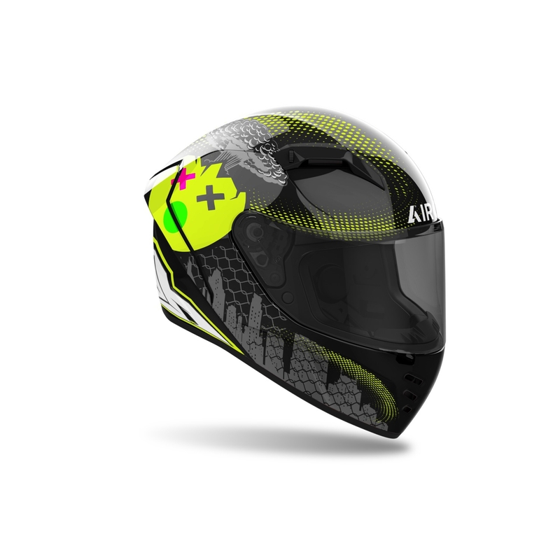 Integrální helma na motorku Airoh CONNOR Gamer černo-šedo-fluo žlutá