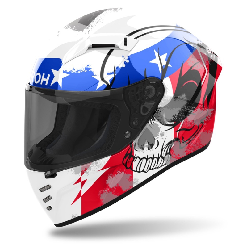 Integrovaná helma na motorku Airoh CONNOR Nation bílo-červeno-modrá