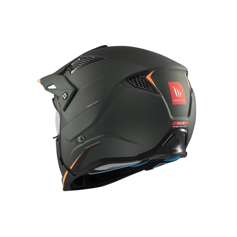 Otevřená helma s maskou MT Streetfighter SV S Solid A6 matná zelená