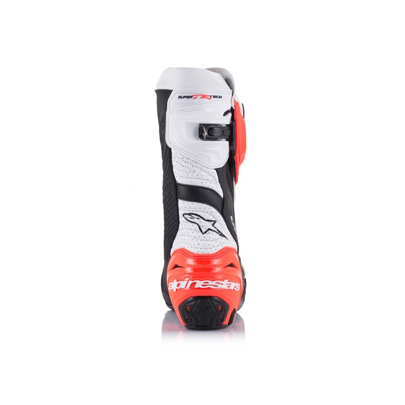 Boty na motorku Alpinestars Supertech R Vented černo-bílo-fluo červené
