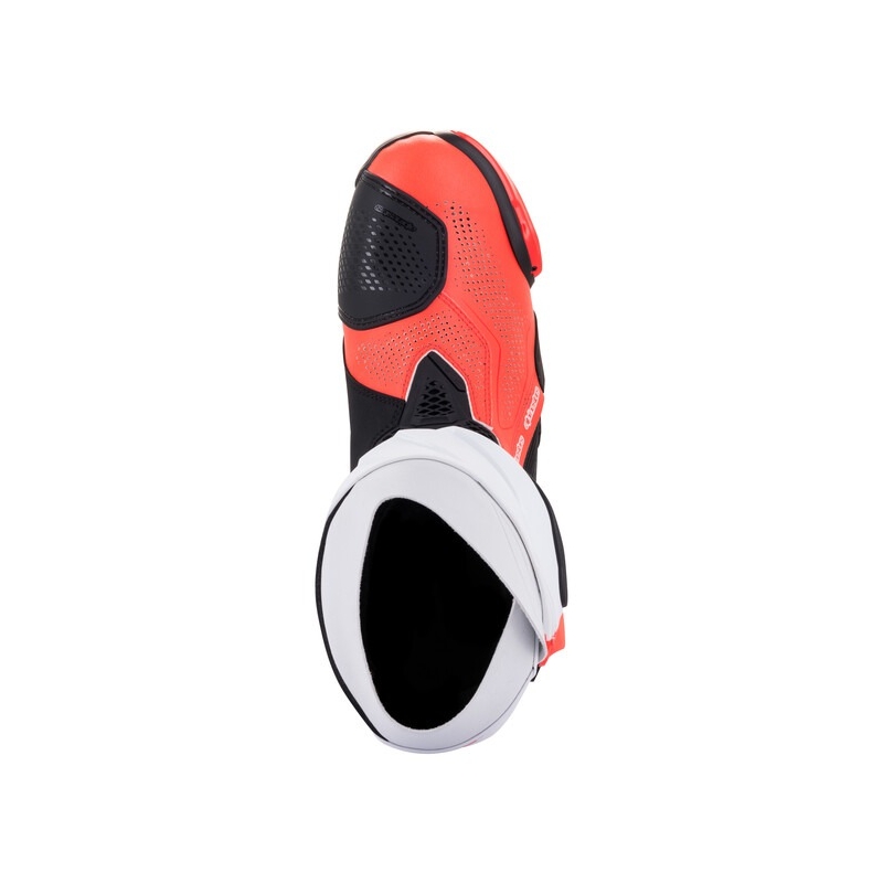 Boty na motorku Alpinestars Supertech R Vented černo-bílo-fluo červené