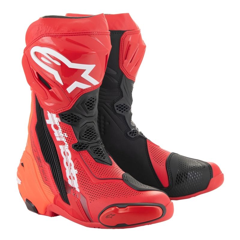 Boty na motorku Alpinestars Supertech R Vented fluo červeno-červené