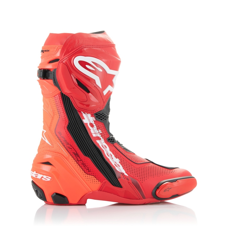 Boty na motorku Alpinestars Supertech R Vented fluo červeno-červené