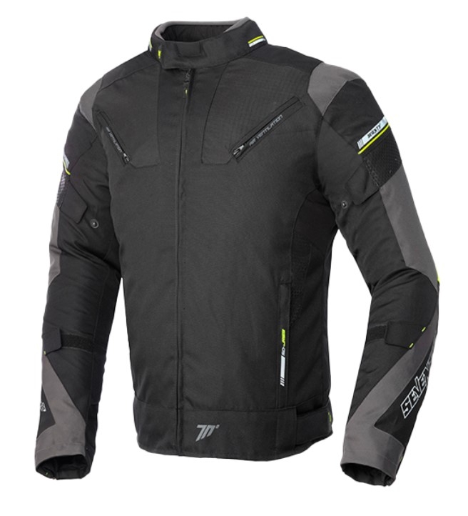 Bunda na motorku SEVENTY DEGREES SD-JR69 černo-fluo žlutá Velikost: 2XL