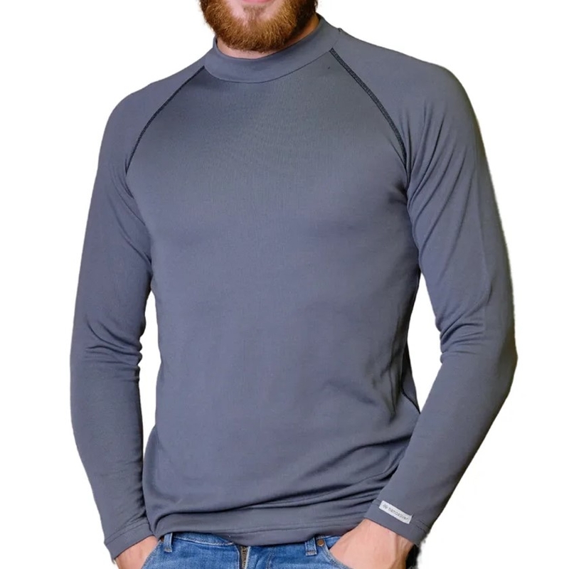 Pánské termo tričko nanosilver® Merino Stone šedo-černé výprodej