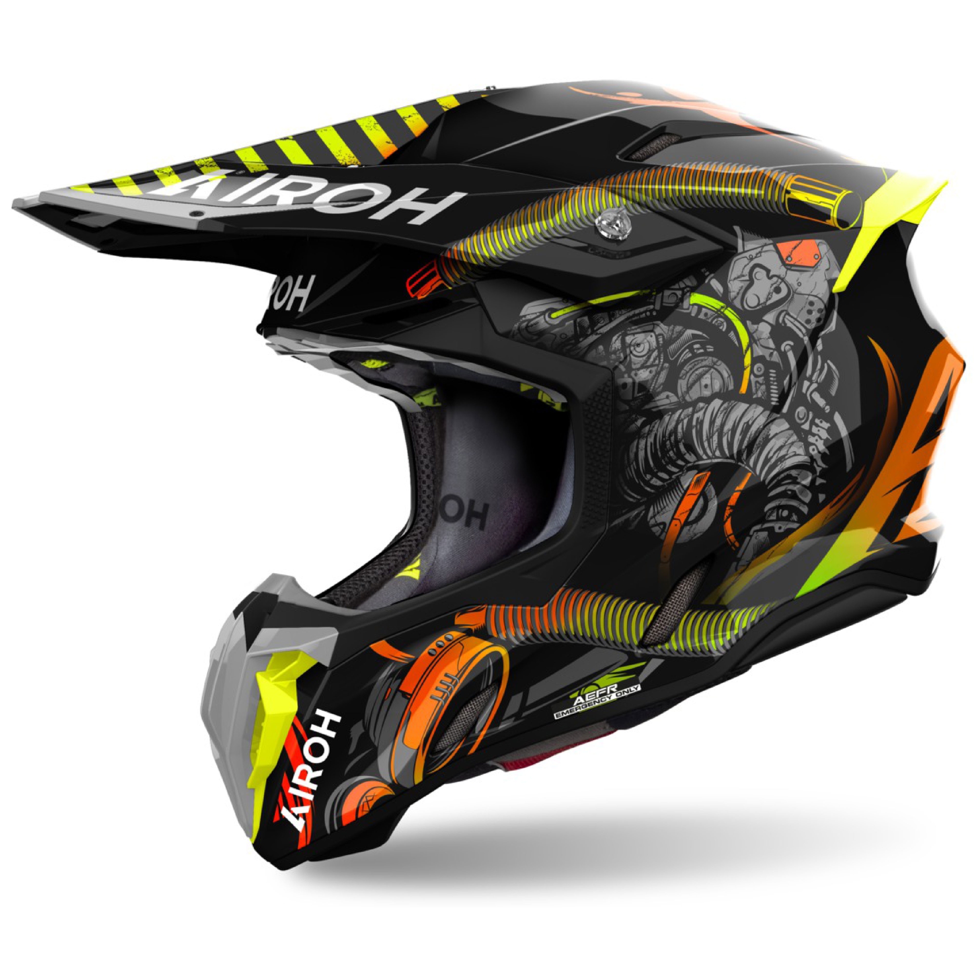 Motokrosová helma Airoh Twist 3 Toxic černo-oranžová Velikost: XL