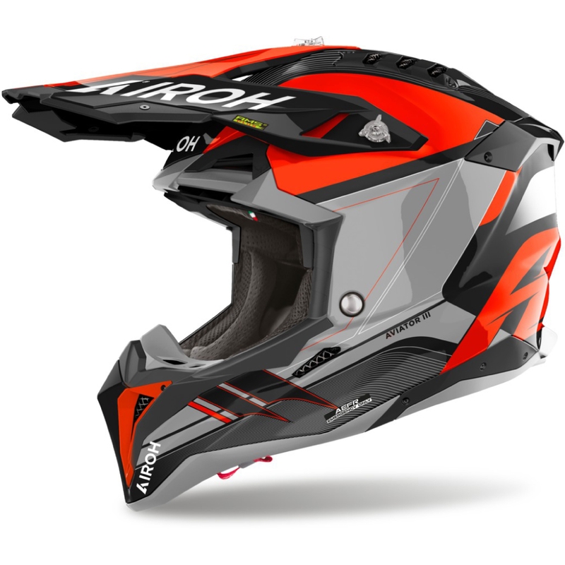 Motokrosová helma Airoh Aviator 3 Saber lesklá oranžová