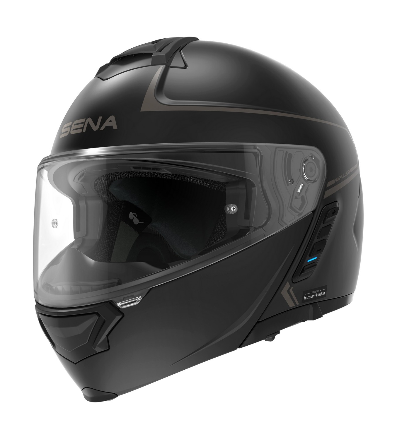 Vyklápěcí helma na motorku SENA s Mesh headsetem Impulse černá matná Velikost: XL