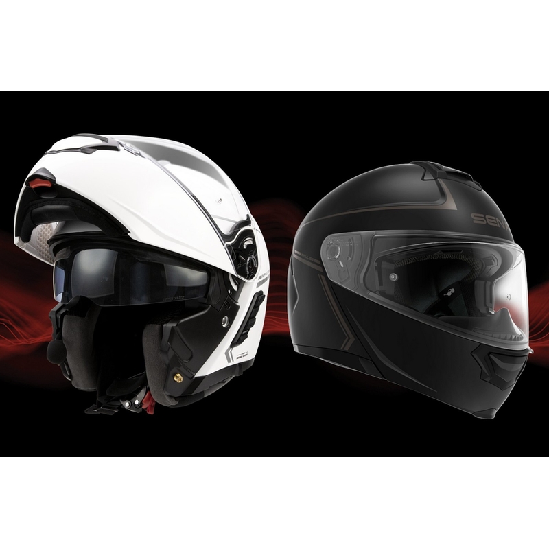 Vyklápěcí helma na motorku SENA s Mesh headsetem Impulse bílá lesklá