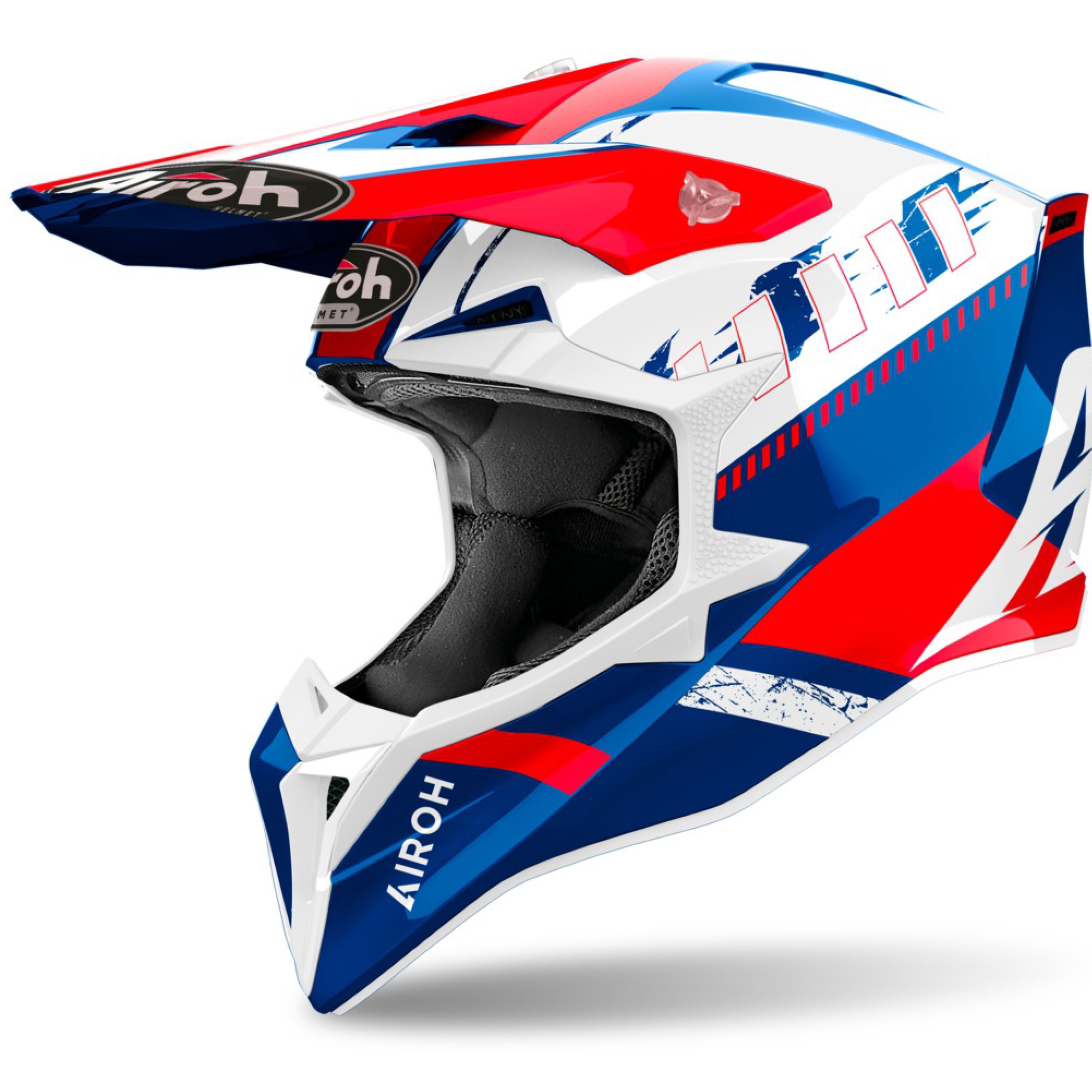 Motokrosová helma Airoh Wraaap Feel 2024 lesklá modro-červená Velikost: M