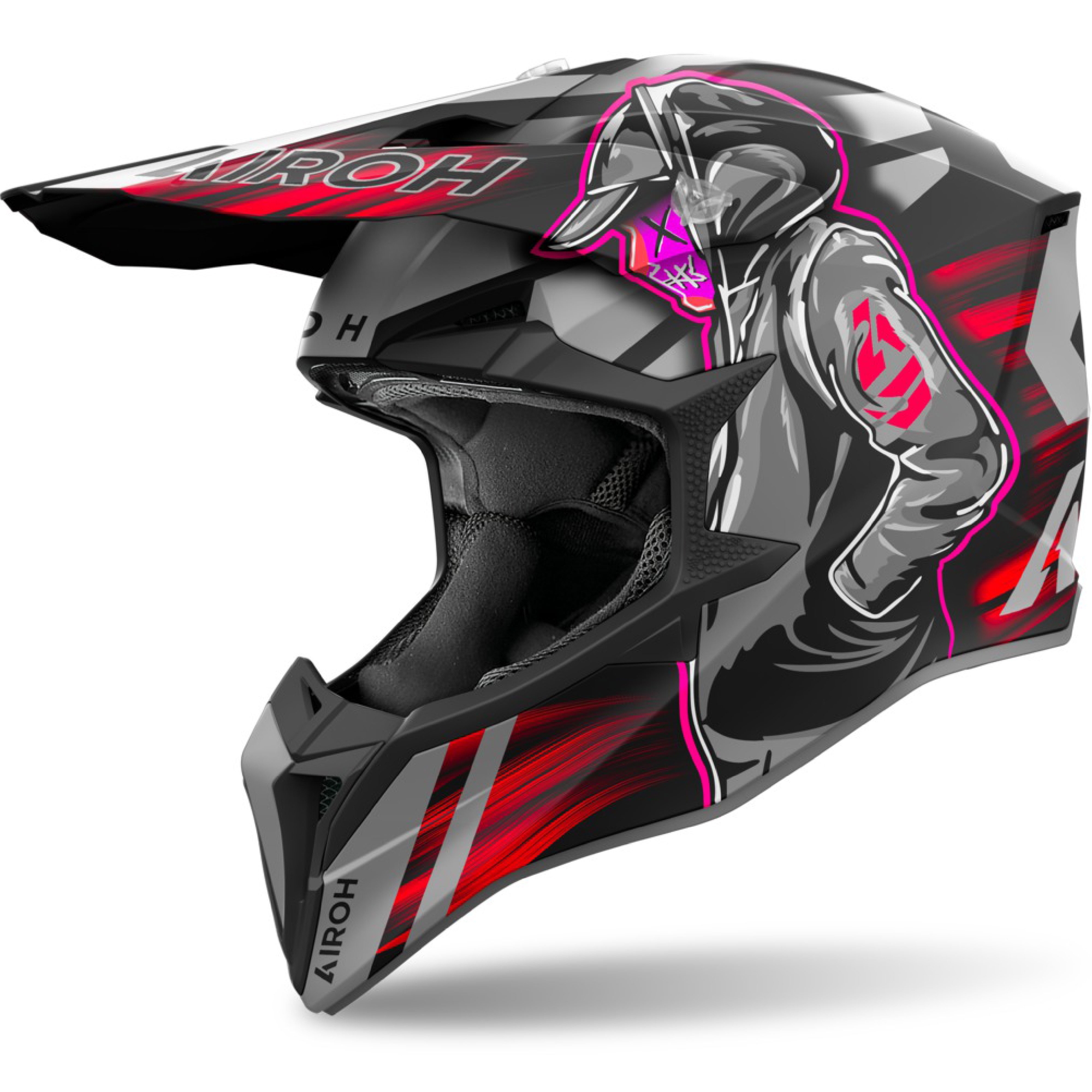 Motokrosová helma Airoh Wraaap Cyber 2024 matná červená Velikost: 2XS