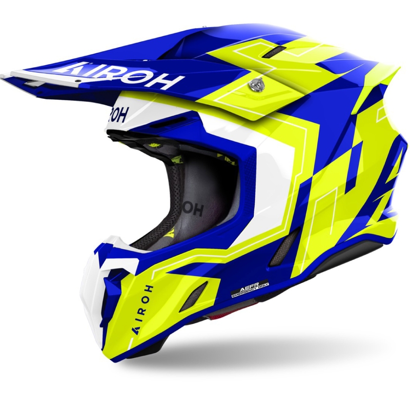 Motokrosová helma Airoh Twist 3 Dizzy lesklá modro-žlutá