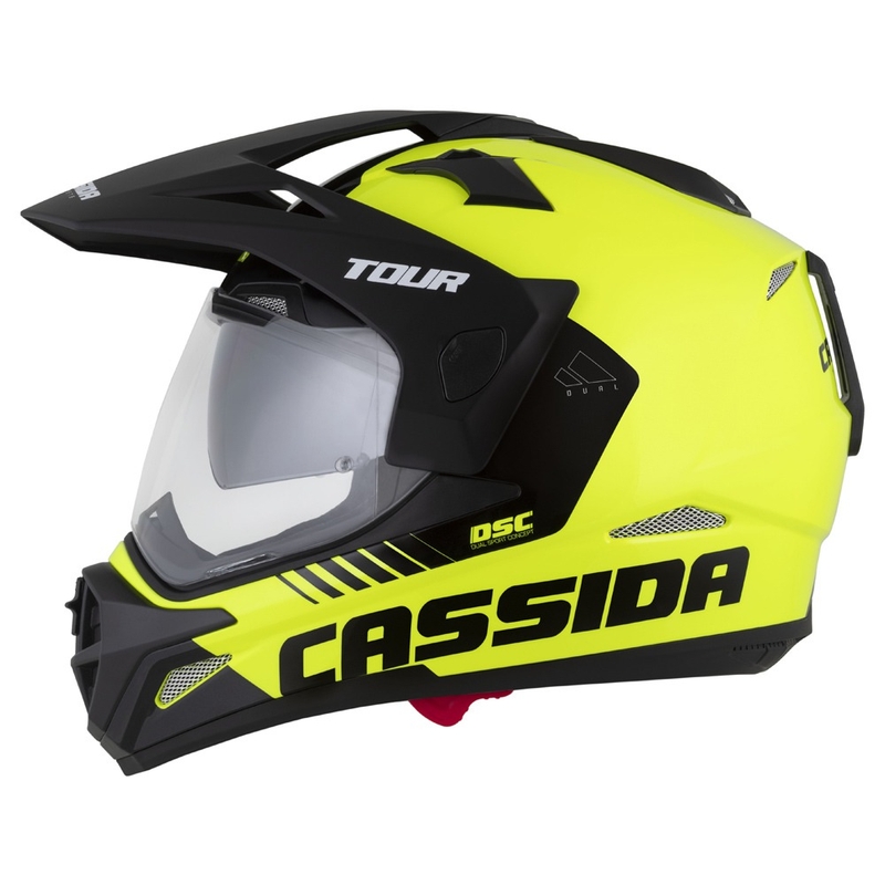 Enduro přilba Cassida Tour 2.0 Dual fluo žluto-černo-černá s černým matným kšiltem
