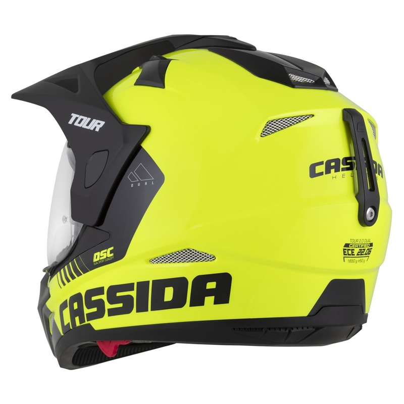 Enduro přilba Cassida Tour 2.0 Dual fluo žluto-černo-černá s černým matným kšiltem