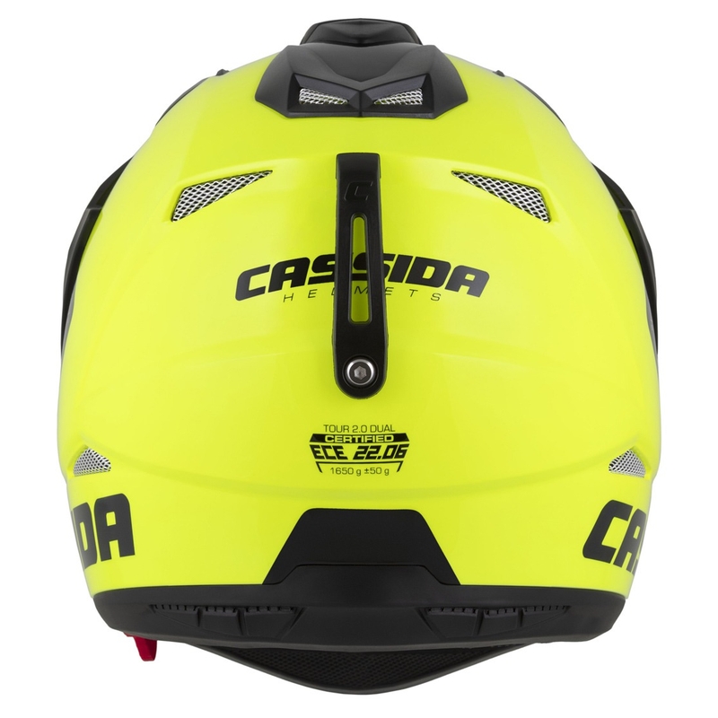 Enduro přilba Cassida Tour 2.0 Dual fluo žluto-černo-černá s černým matným kšiltem