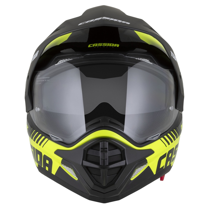 Enduro přilba Cassida Tour 2.0 Dual fluo žluto-černo-černá s černým matným kšiltem