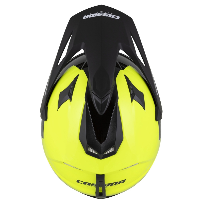 Enduro přilba Cassida Tour 2.0 Dual fluo žluto-černo-černá s černým matným kšiltem