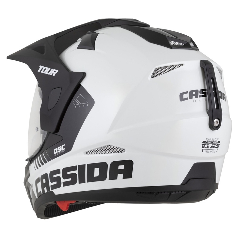 Enduro přilba Cassida Tour 2.0 Dual bílo-černá s černým matným kšiltem