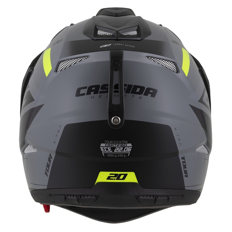 Enduro přilba Cassida Tour 2.0 X-tra šedo-fluo žluto-černá s černým matným kšiltem