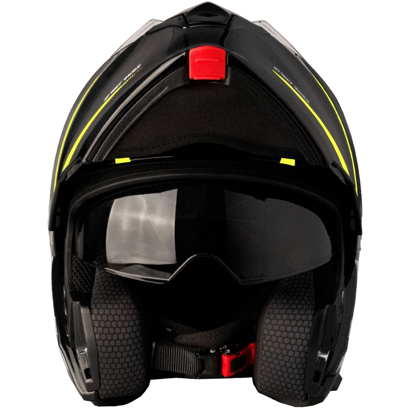 Vyklápěcí helma na motorku Street Racer Fury černo-fluo žlutá