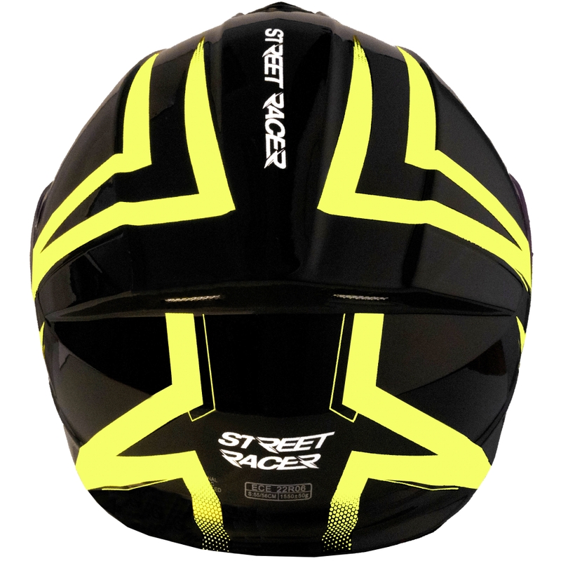 Vyklápěcí helma na motorku Street Racer Fury černo-fluo žlutá