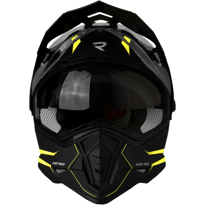 Enduro helma na motorku Street Racer Ignite matná černo-fluo žlutá