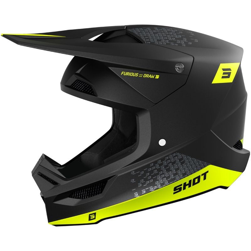 Motokrosová helma Shot Furious Draw fluo žlutá