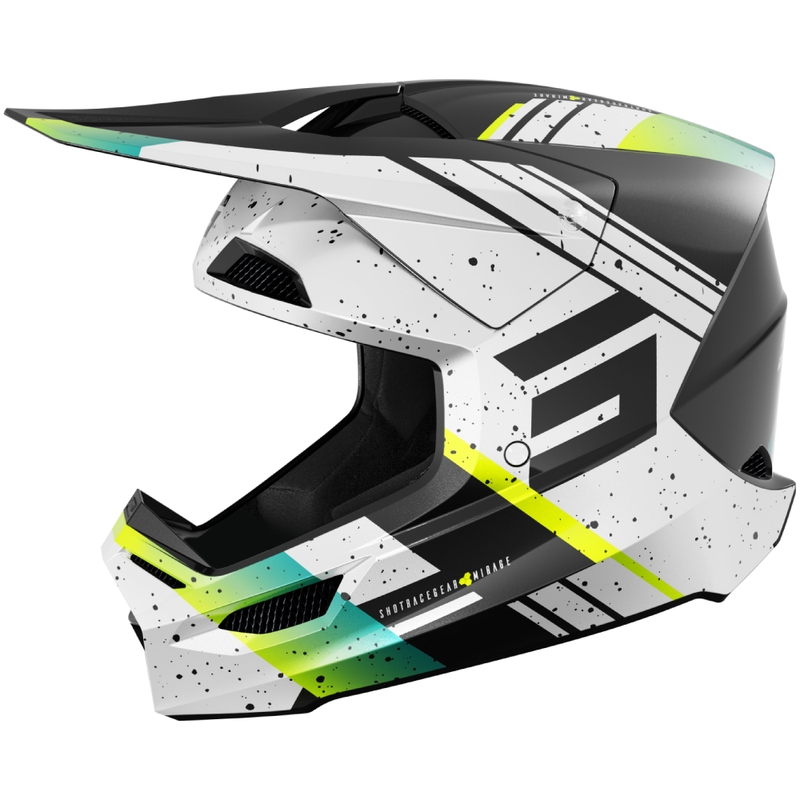 Motokrosová helma Shot Furious Mirage modro-fluo žlutá
