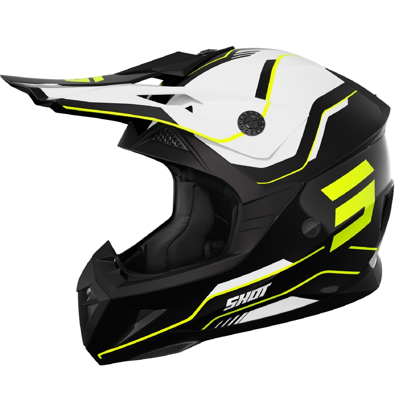 Dětská motokrosová helma Shot Pulse Lines černo-fluo žlutá