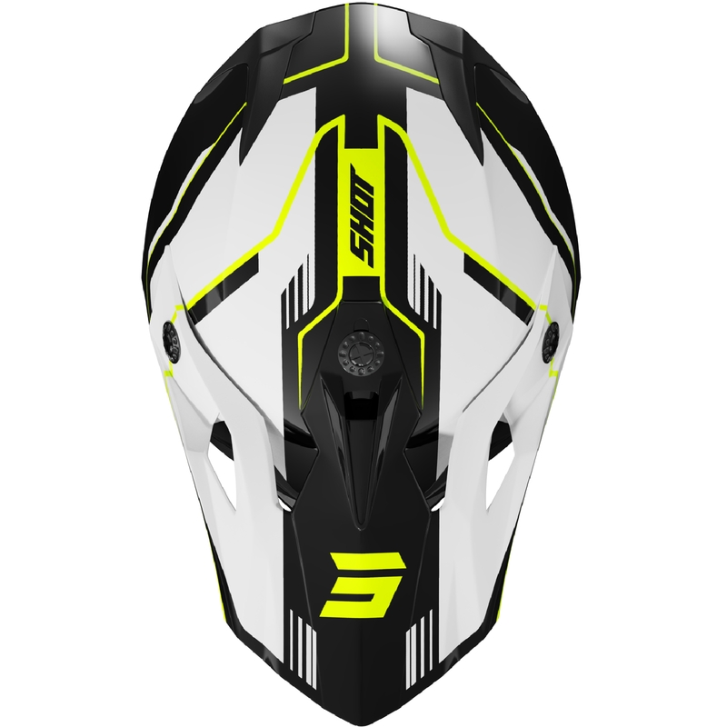 Dětská motokrosová helma Shot Pulse Lines černo-fluo žlutá