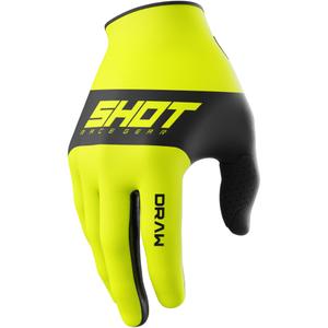 Motokrosové rukavice Shot Draw Sky fluo žluté