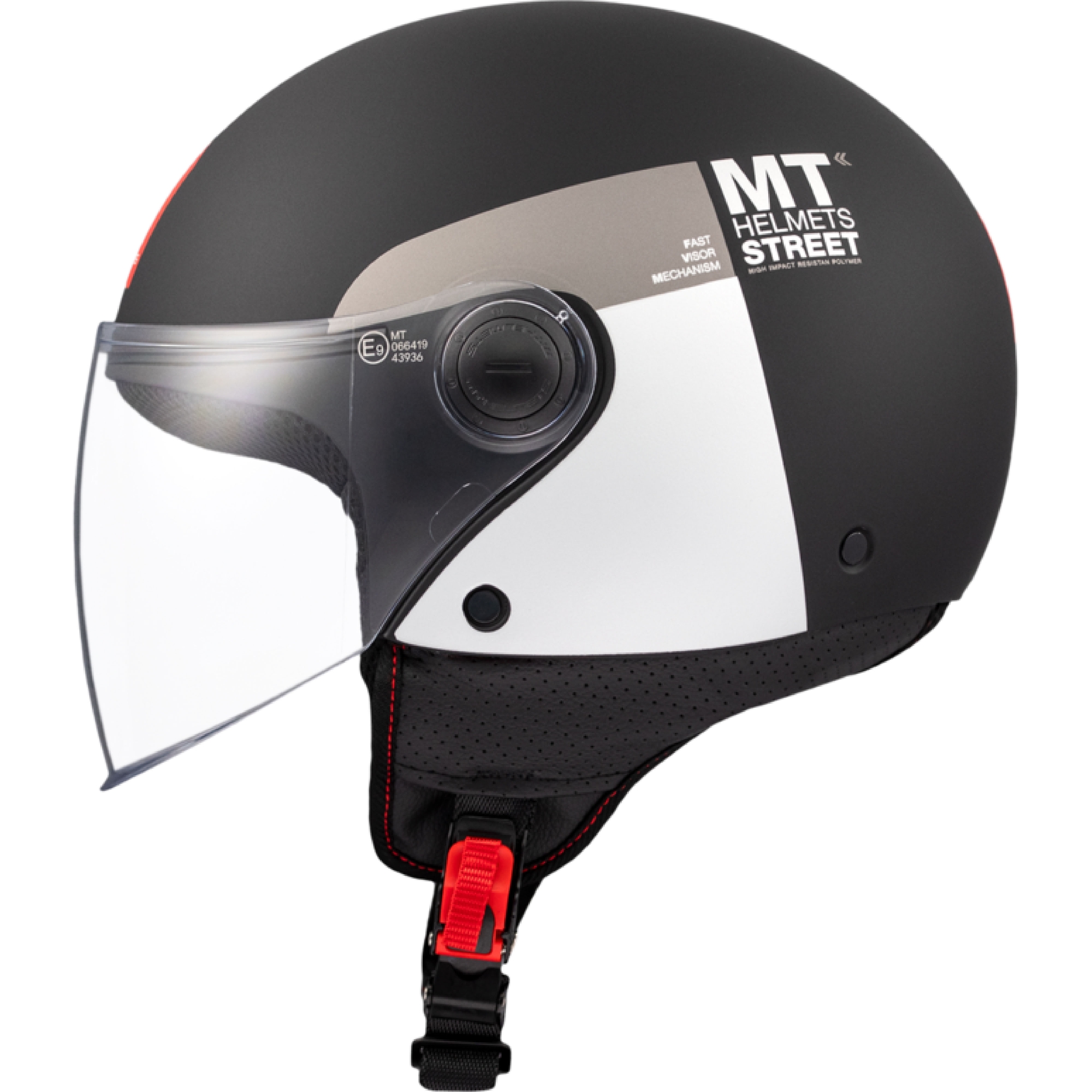 Otevřená helma na motorku MT STREET INBOARD D2 matná černo-stříbrná Velikost: 2XS