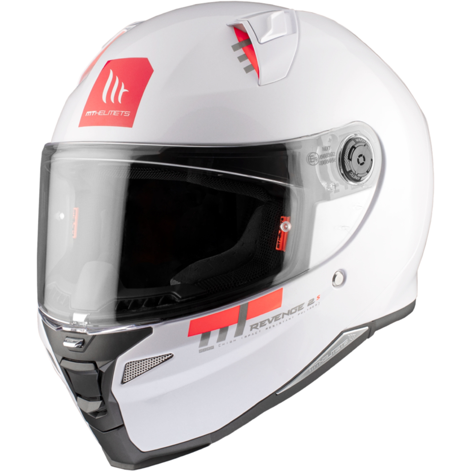 Integrální helma na motorku MT REVENGE 2 S SOLID A0 lesklá bílá Velikost: XS