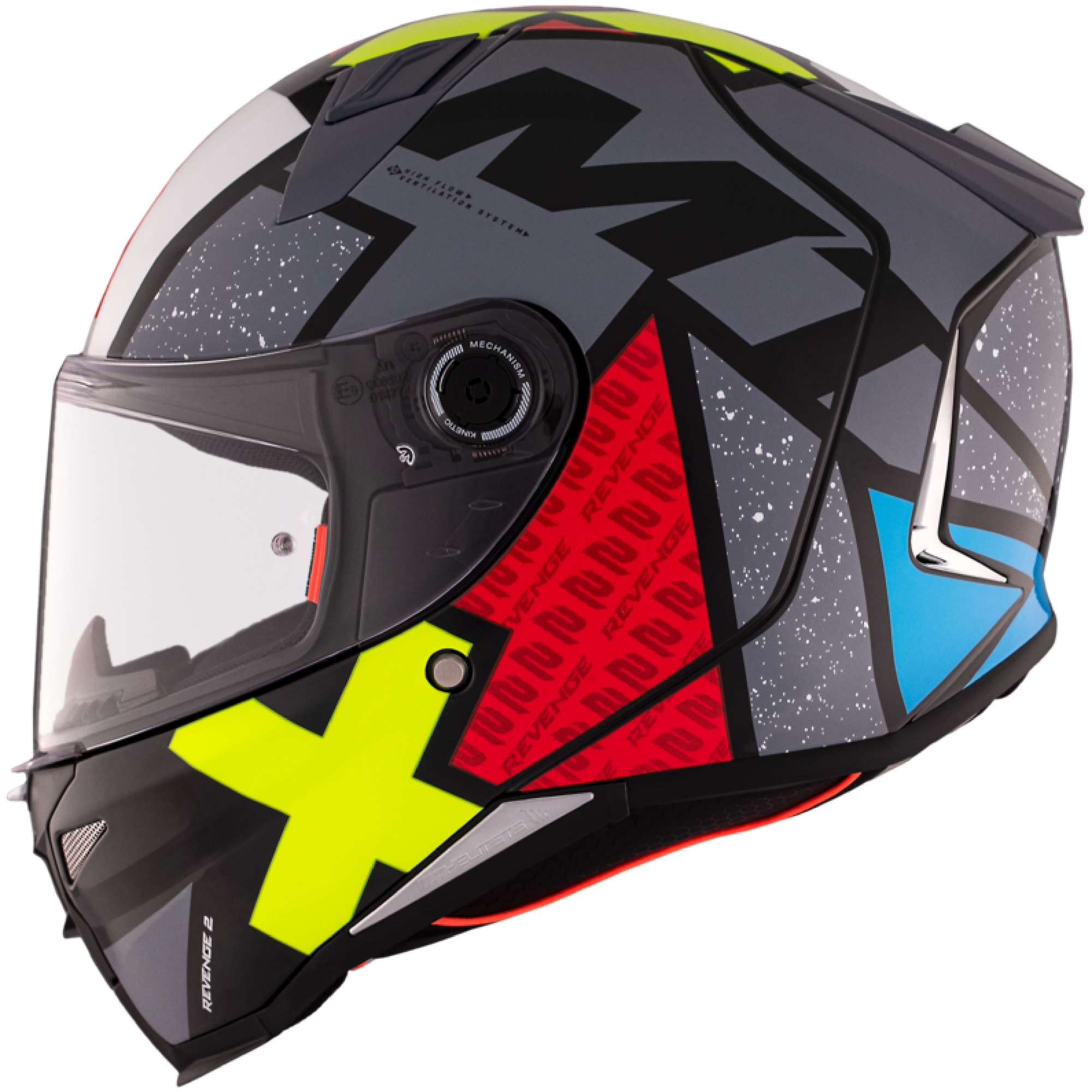 Integrální helma na motorku MT REVENGE 2 S Light CO lesklá černo-červeno-žlutá Velikost: XL