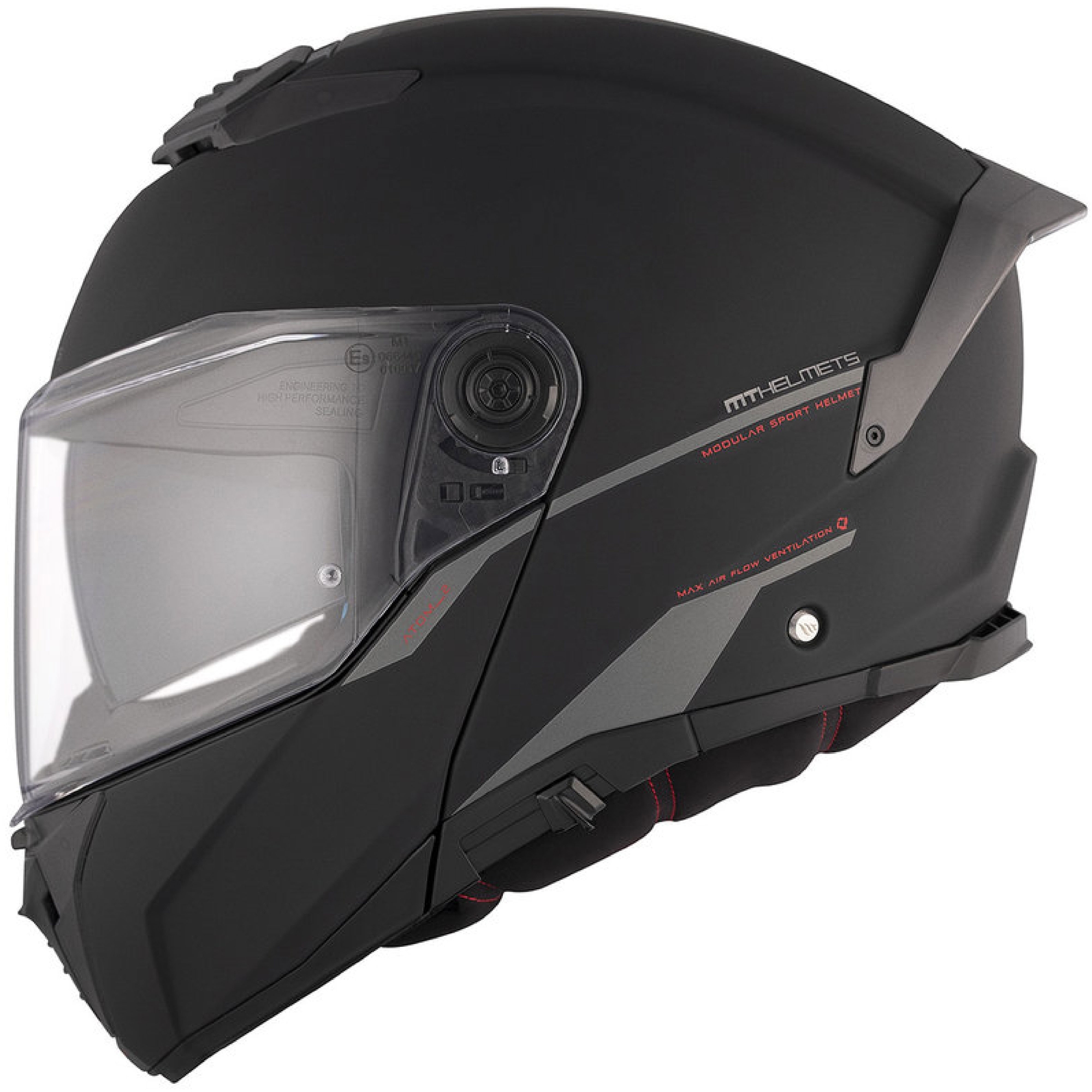 Vyklápěcí helma na motorku MT ATOM 2 SV SOLID A1 černá matná Velikost: XS